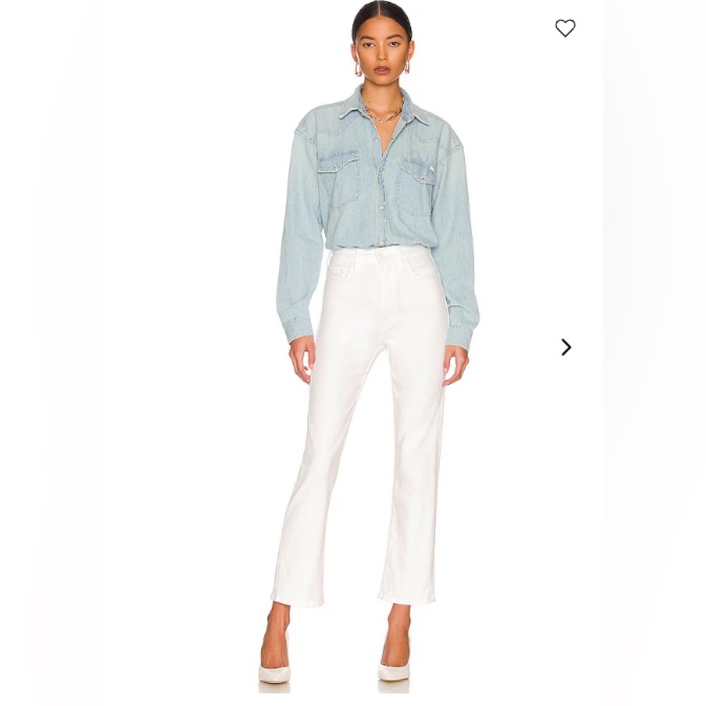 MOTHER Flare High-Rise Jeans in White